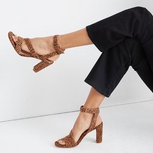 Madewell The Liv Sandal in Mini Leopard Calf Hair